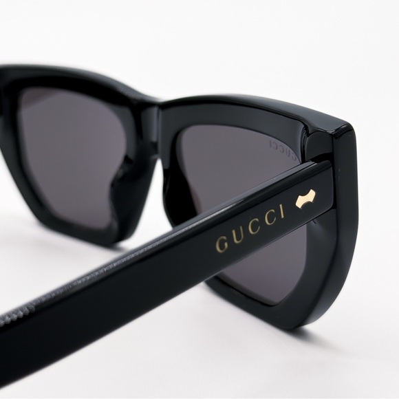 NEW GUCCI GG1520S 001 CAT EYE BLACK GREY WOMEN SUNGLASSES GUCCI - Picture 6 of 11